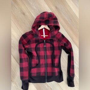 Lululemon Athletica Red and Black Plaid Hoodie